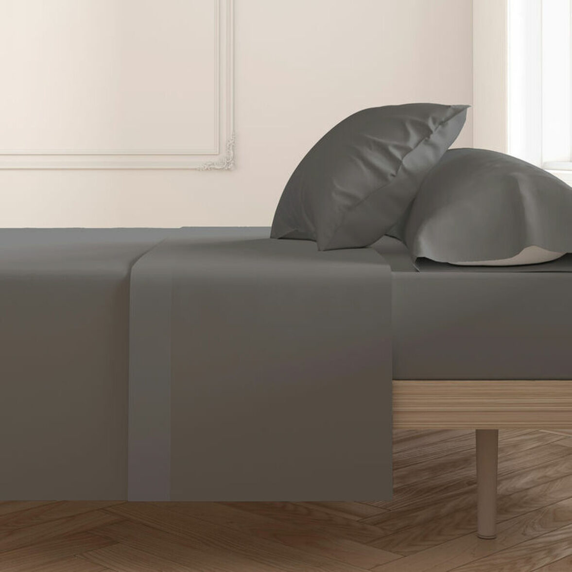 Funda de almohada Happy Home Antracita 45 x 100 cm 2 Unidades - Imagen 3