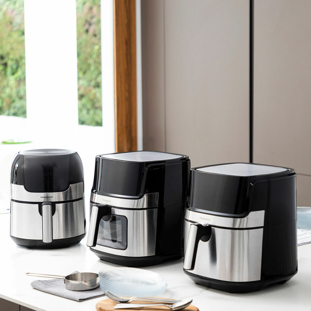 Freidora de Aire InnovaGoods Window Negro 1700 W 6,5 L Acero Inoxidable (Reacondicionado A) - Imagen 3