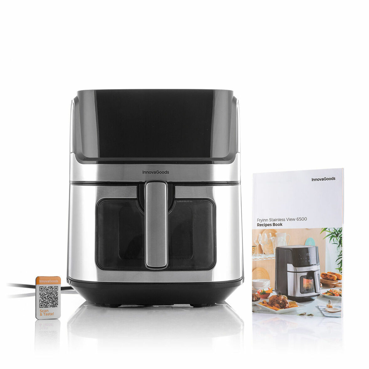 Freidora de Aire InnovaGoods Window Negro 1700 W 6,5 L Acero Inoxidable (Reacondicionado A) - Imagen 8