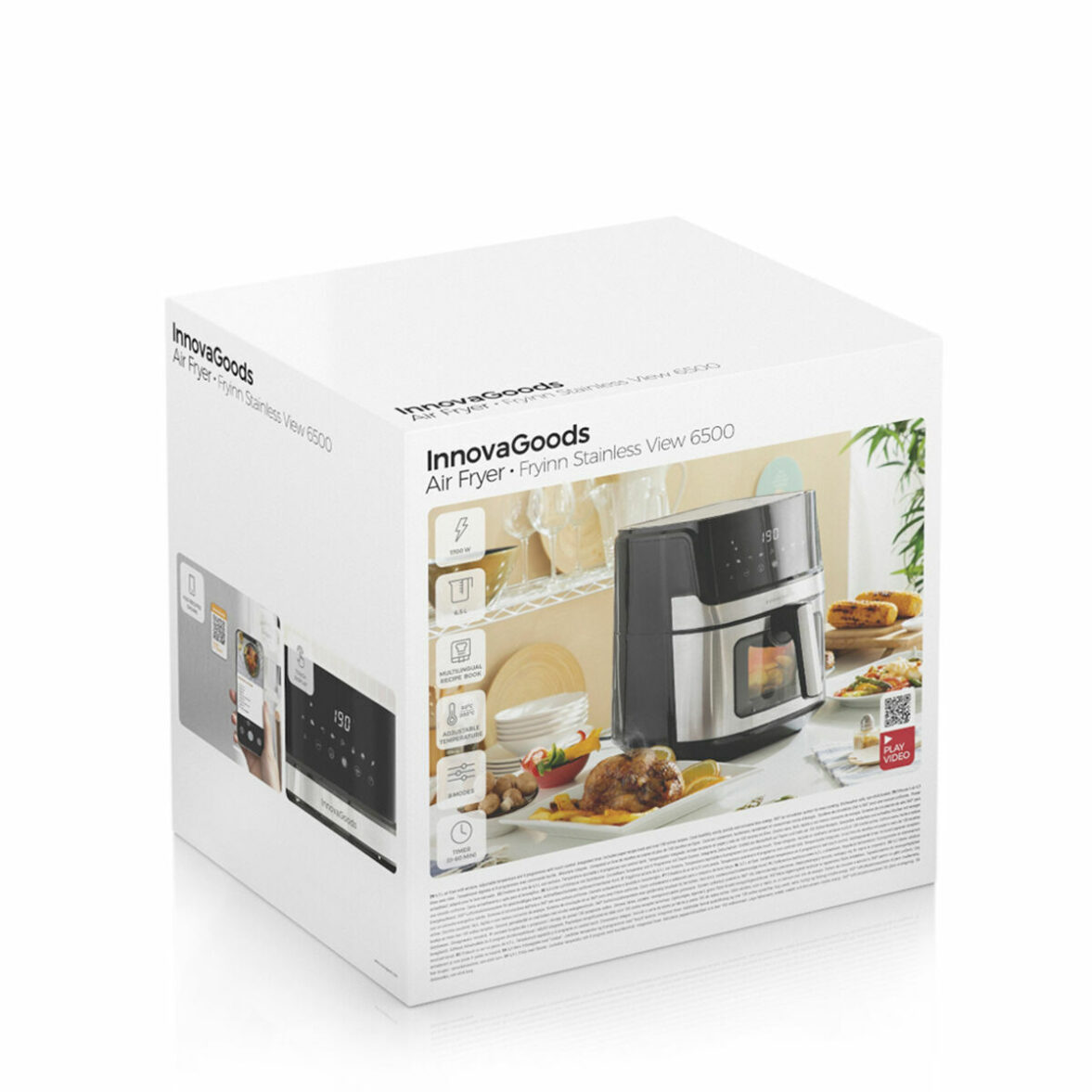 Freidora de Aire InnovaGoods Window Negro 1700 W 6,5 L Acero Inoxidable (Reacondicionado A) - Imagen 5