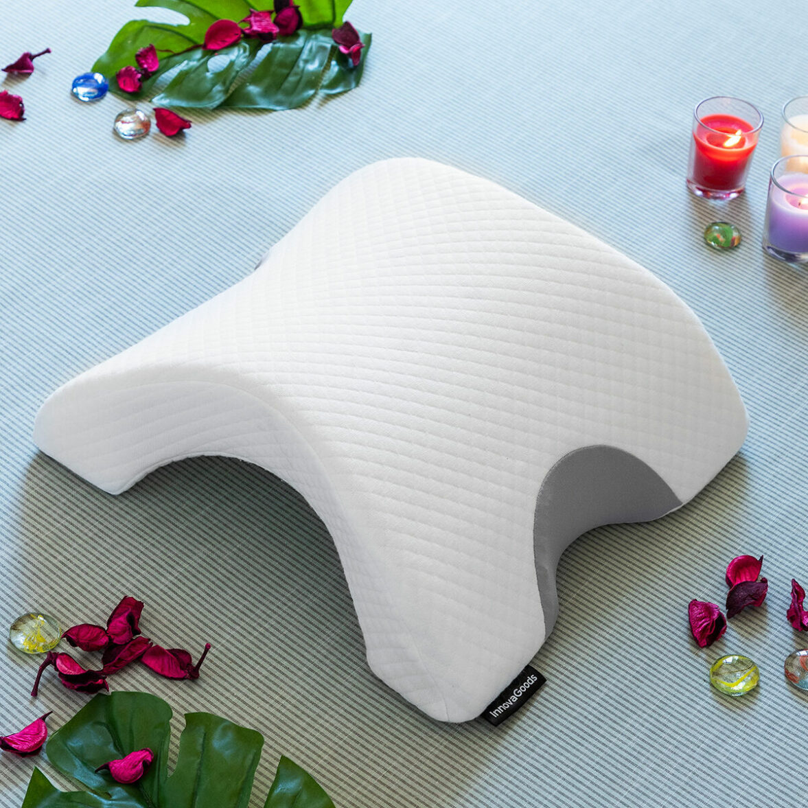 Almohada Viscoelástica Cervical para Parejas Cozzy InnovaGoods Blanco Espuma viscoelástica (Reacondicionado A) - Imagen 9