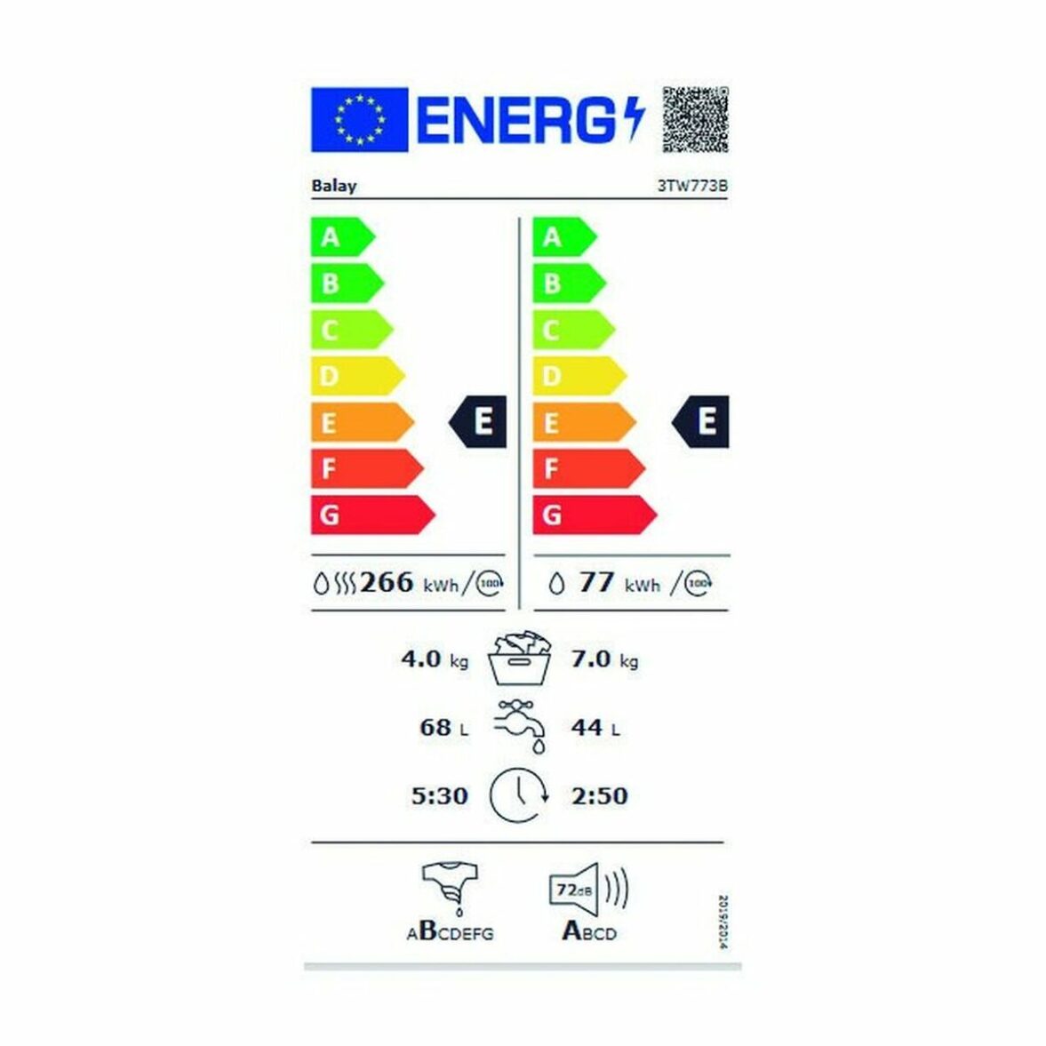 Lavadora - Secadora Balay 3TW773B 7kg / 4kg 1200 rpm Blanco - Imagen 3