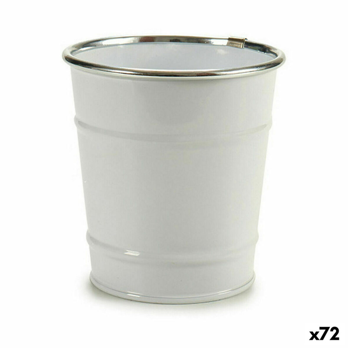 Macetero Cubo Blanco Plateado Zinc 10,5 x 10,5 x 10,5 cm (72 Unidades)