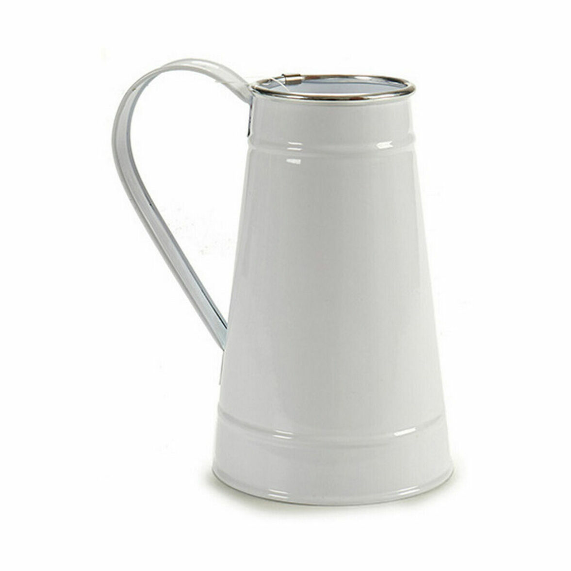 Macetero Lechera Blanco Plateado Metal 17 x 18,5 x 11,3 cm (24 Unidades) - Imagen 3