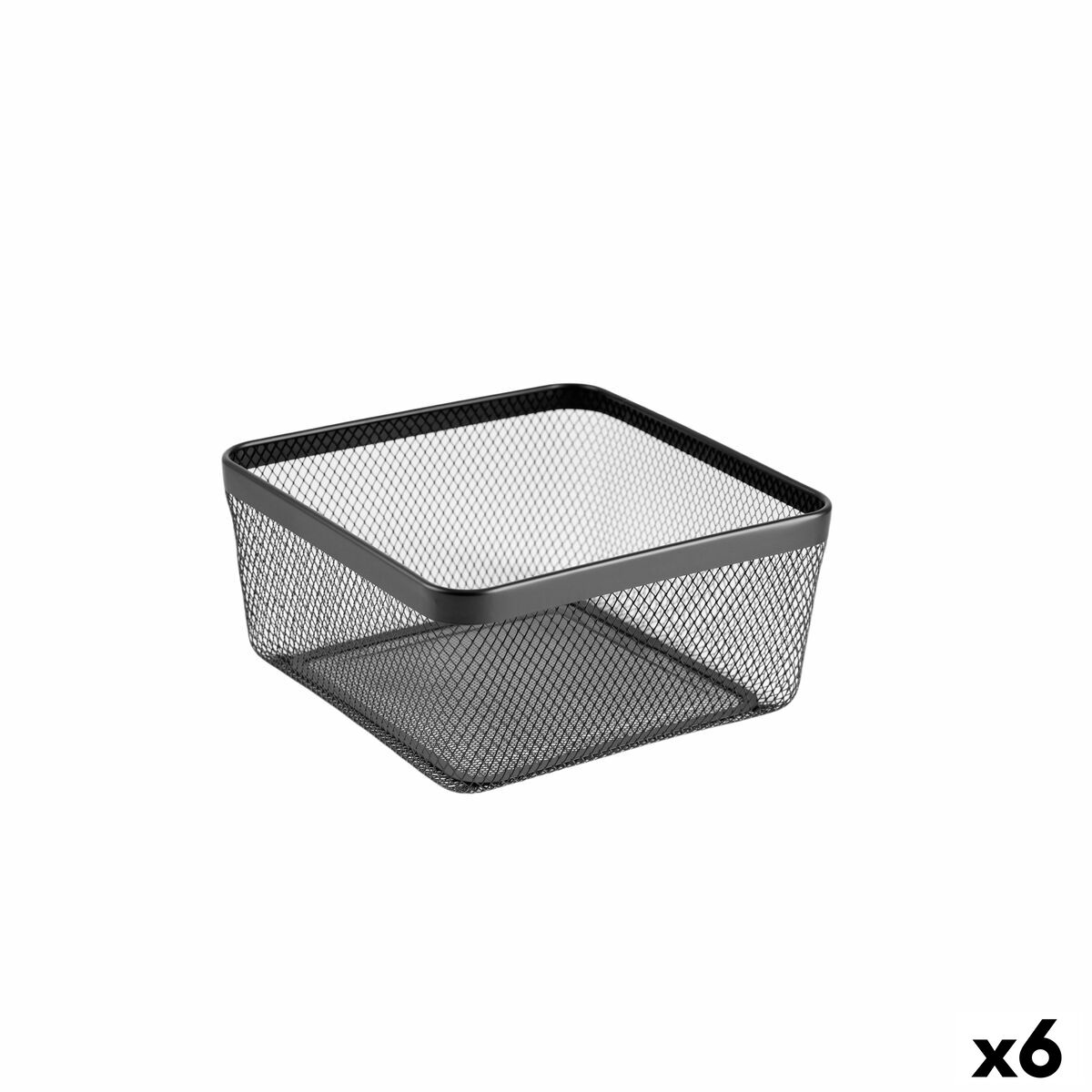 Cesta Multiusos Confortime Negro Metal 30,5 x 30,5 x 15,2 cm (6 Unidades)