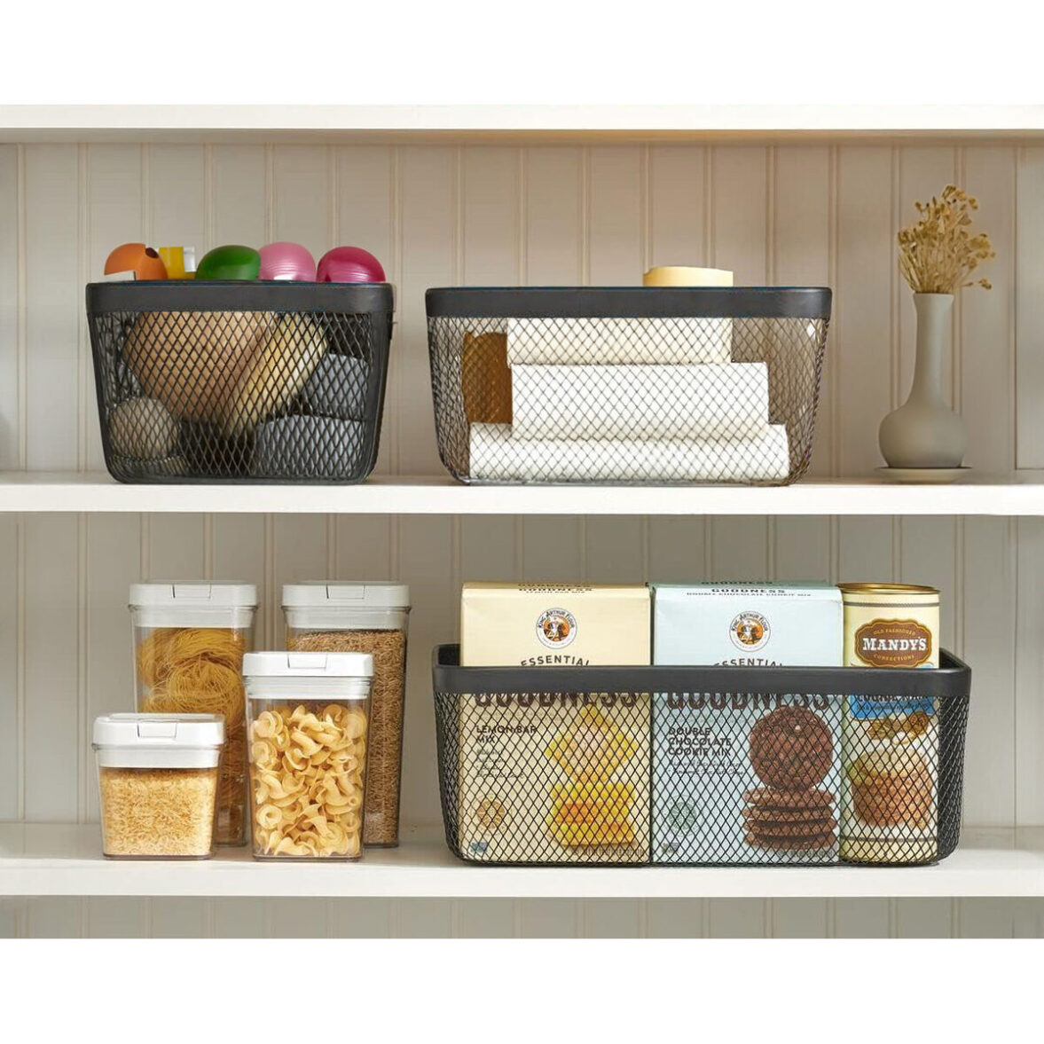 Cesta Multiusos Confortime Negro Metal 30,5 x 23 x 15,2 cm (8 Unidades) - Imagen 3