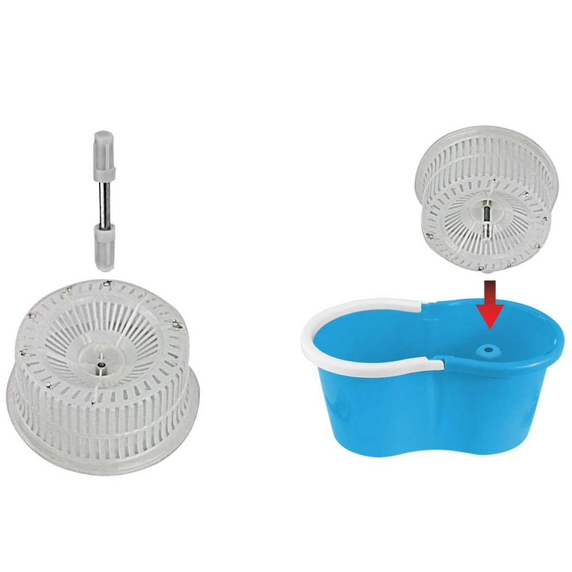Mopa Fregona con Cubo Esperanza EHS005 Azul Blanco Microfibra - Imagen 5