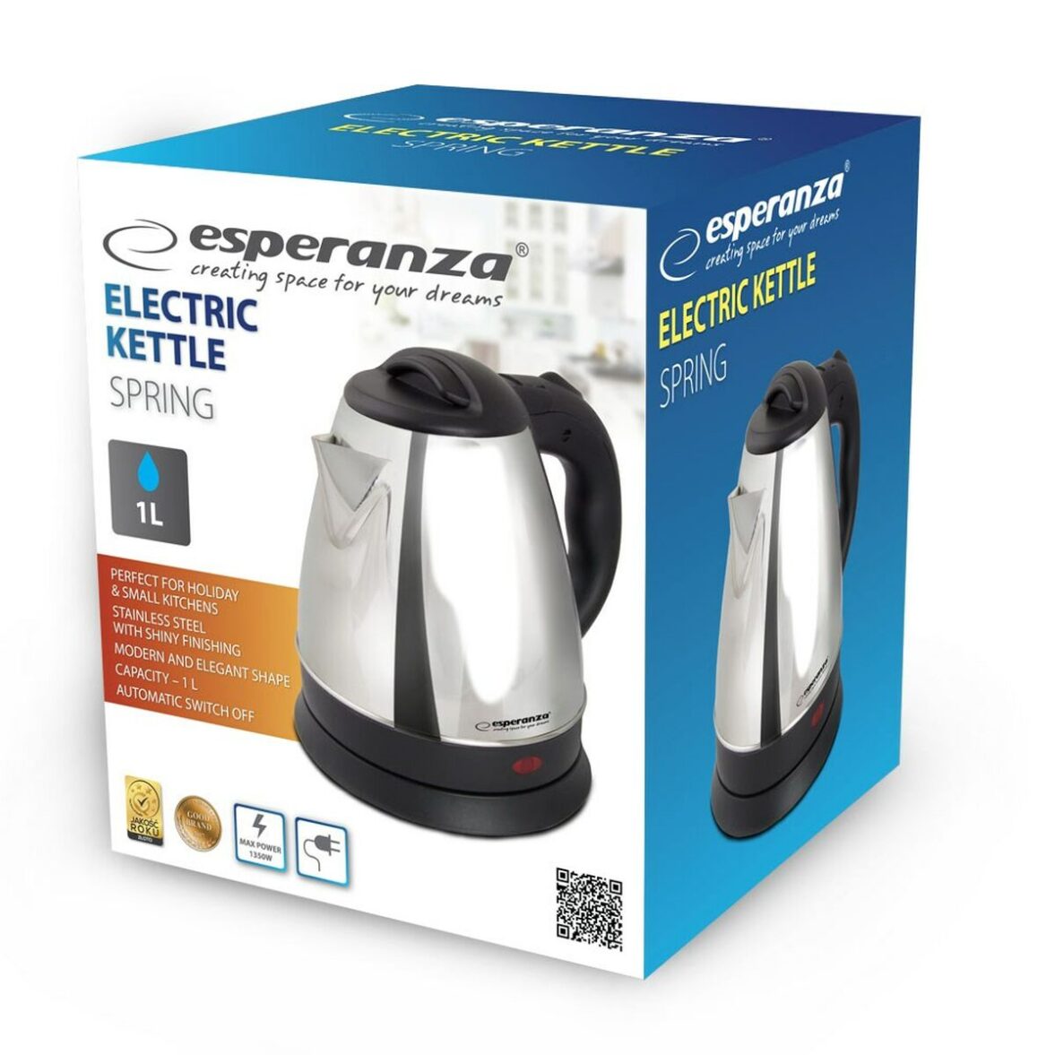 Hervidor Esperanza EKK116X Acero Inoxidable Plástico 1350 W 1 L - Imagen 3