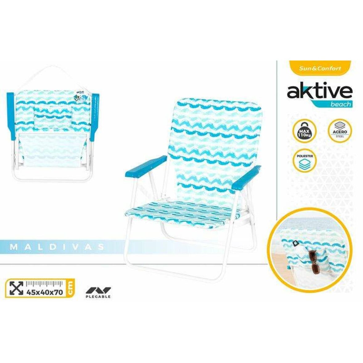 Silla Plegable Aktive 45 x 40 x 70 cm - Imagen 3