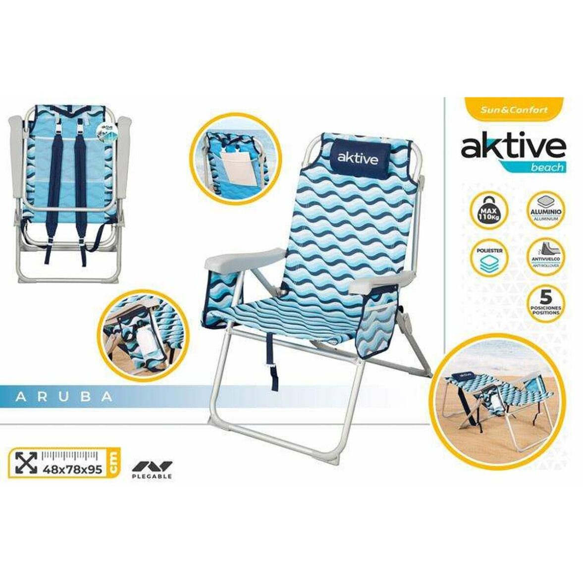 Silla de Playa Colorbaby 64 x 63 x 43 cm - Imagen 3