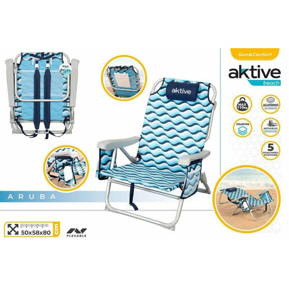 Silla de Playa Colorbaby 64 x 63 x 28 cm - Imagen 3