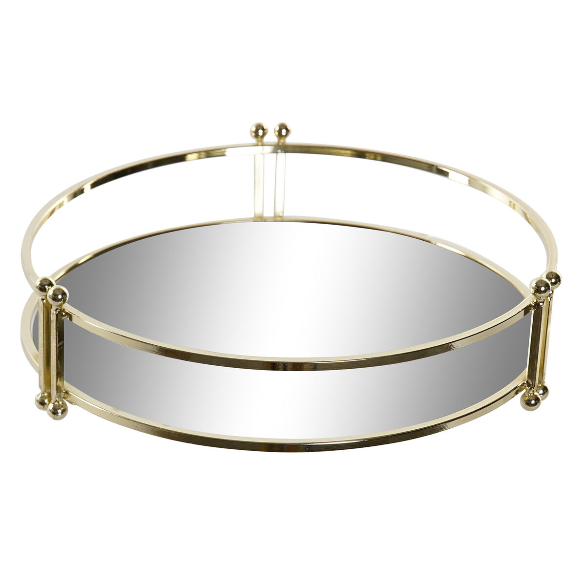 Bandeja de Aperitivos DKD Home Decor 21,5 x 21,5 x 5,5 cm Espejo Dorado Metal Glam