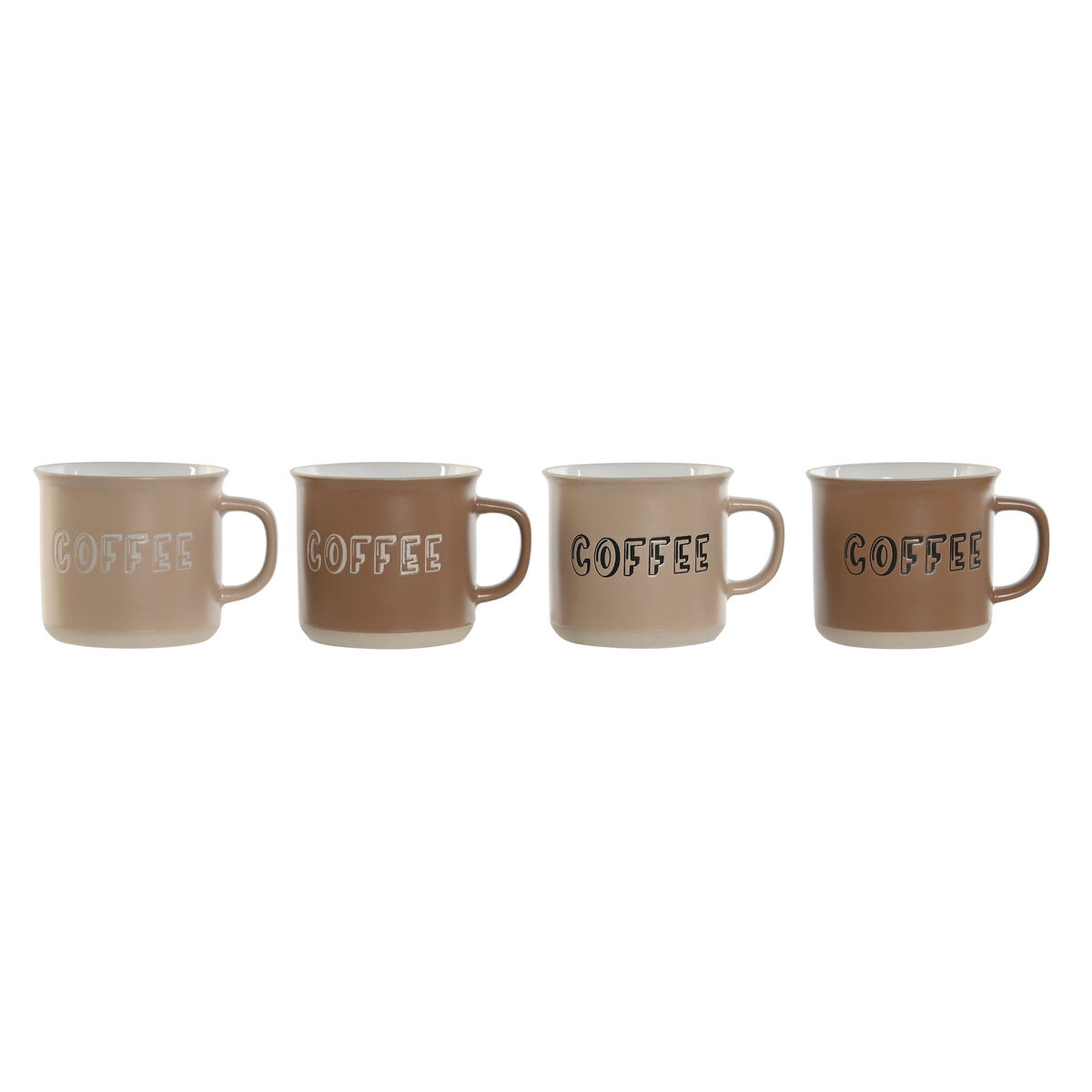 Juego de 4 Tazas Mug Home ESPRIT Marrón Gres 285 ml 9 x 7 x 8 cm
