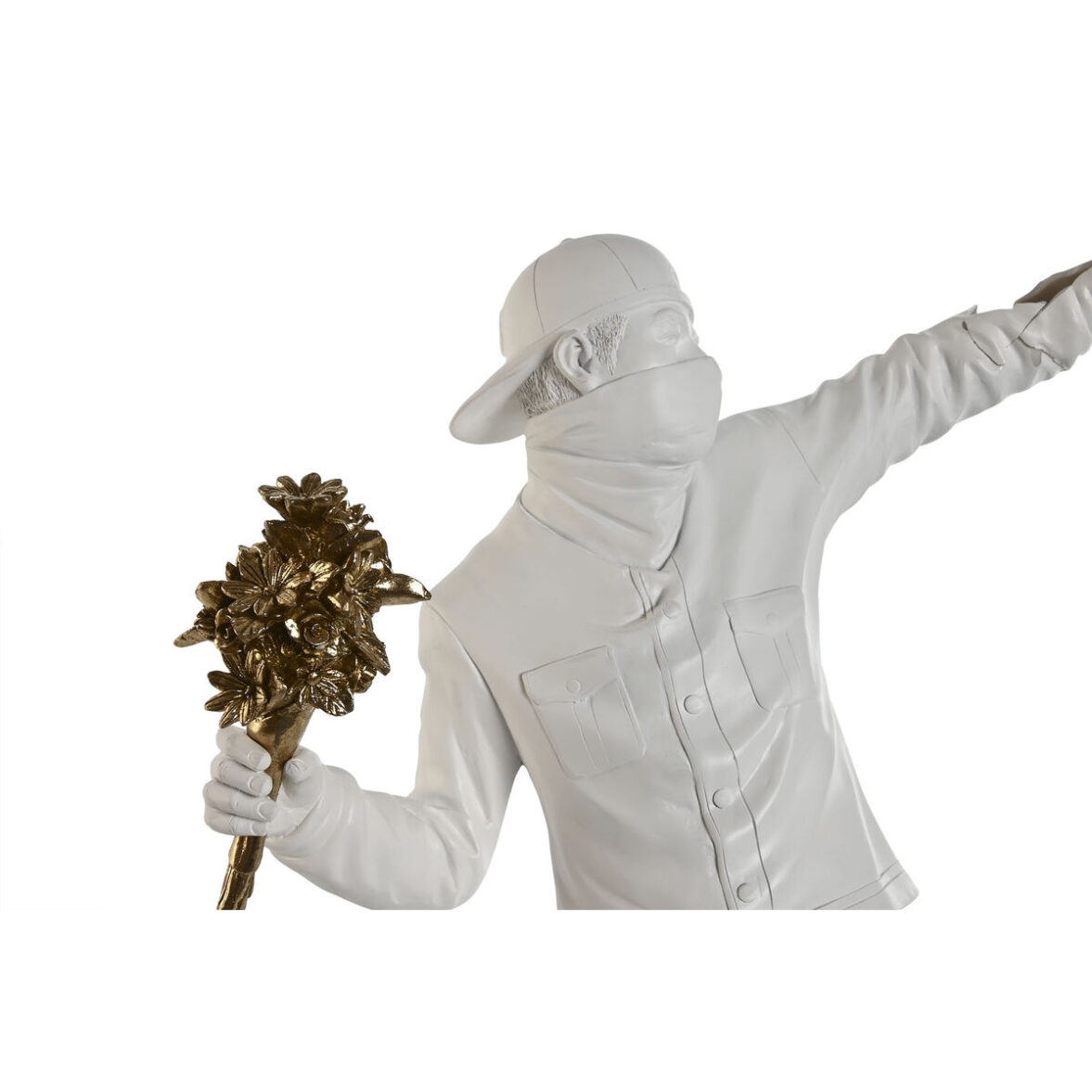 Figura Decorativa Home ESPRIT Blanco Dorado 41 x 24 x 66 cm - Imagen 4