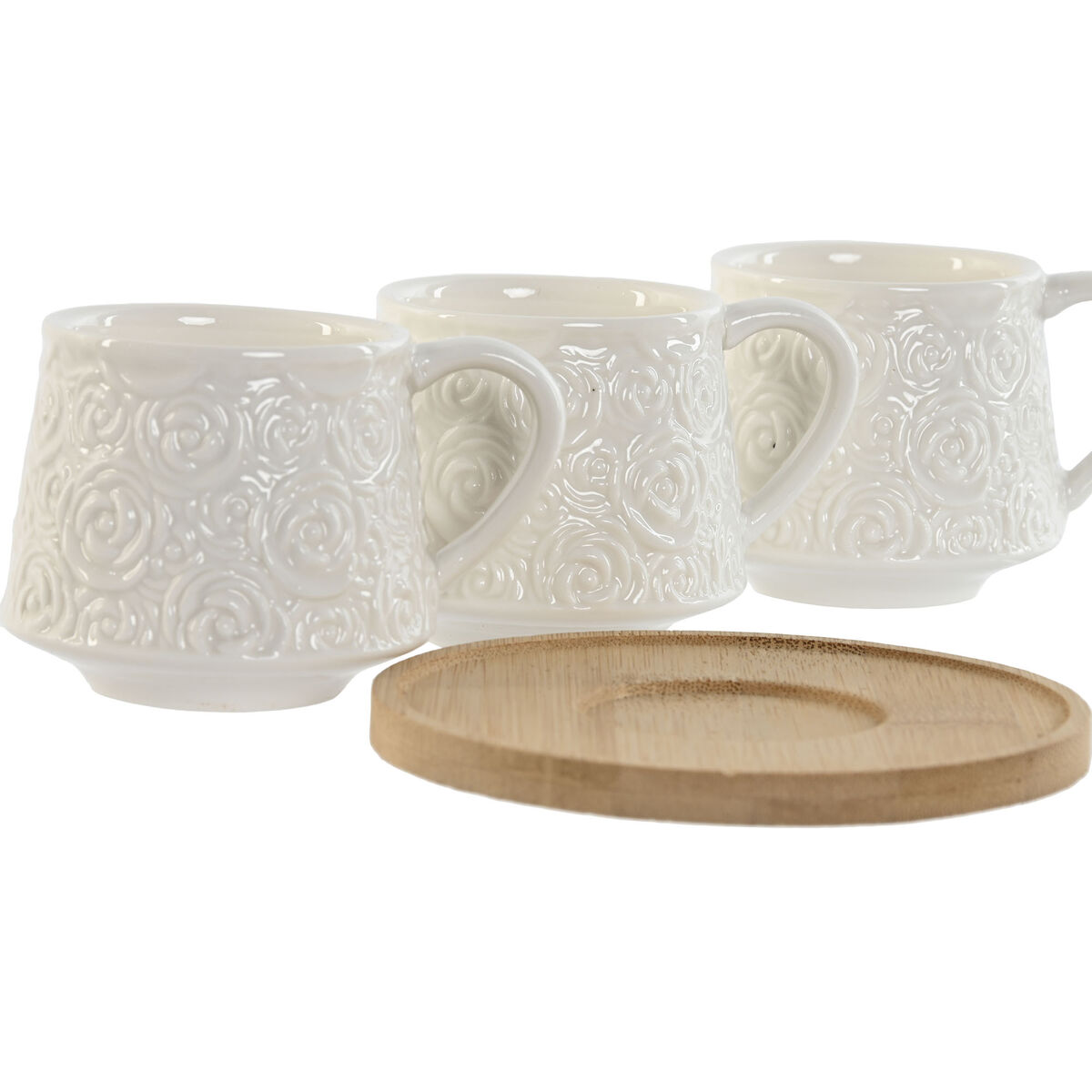 Taza Home ESPRIT Blanco Bambú Porcelana 90 ml