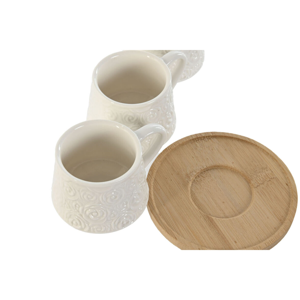 Taza Home ESPRIT Blanco Bambú Porcelana 90 ml - Imagen 4