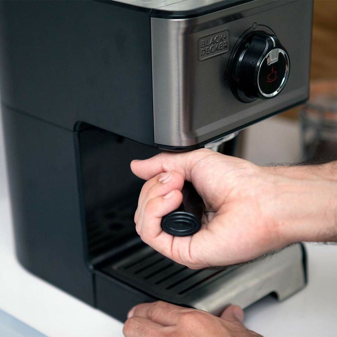 Cafetera Express de Brazo Black & Decker ES9200010B Negro Plateado 1,2 L - Imagen 5