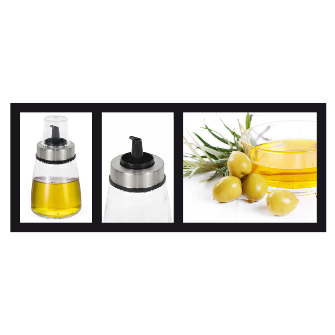 Aceitera Quttin Transparente Plateado Vidrio 200 ml 6,5 x 6,5 x 12,5 cm (12 Unidades) - Imagen 5