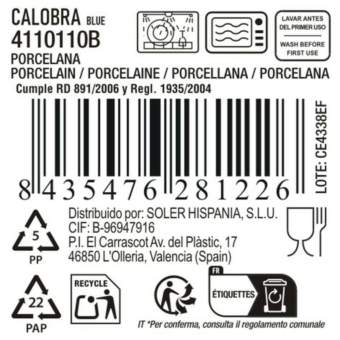 Ensaladera La Mediterránea Calobra Azul (16 Unidades) - Imagen 5