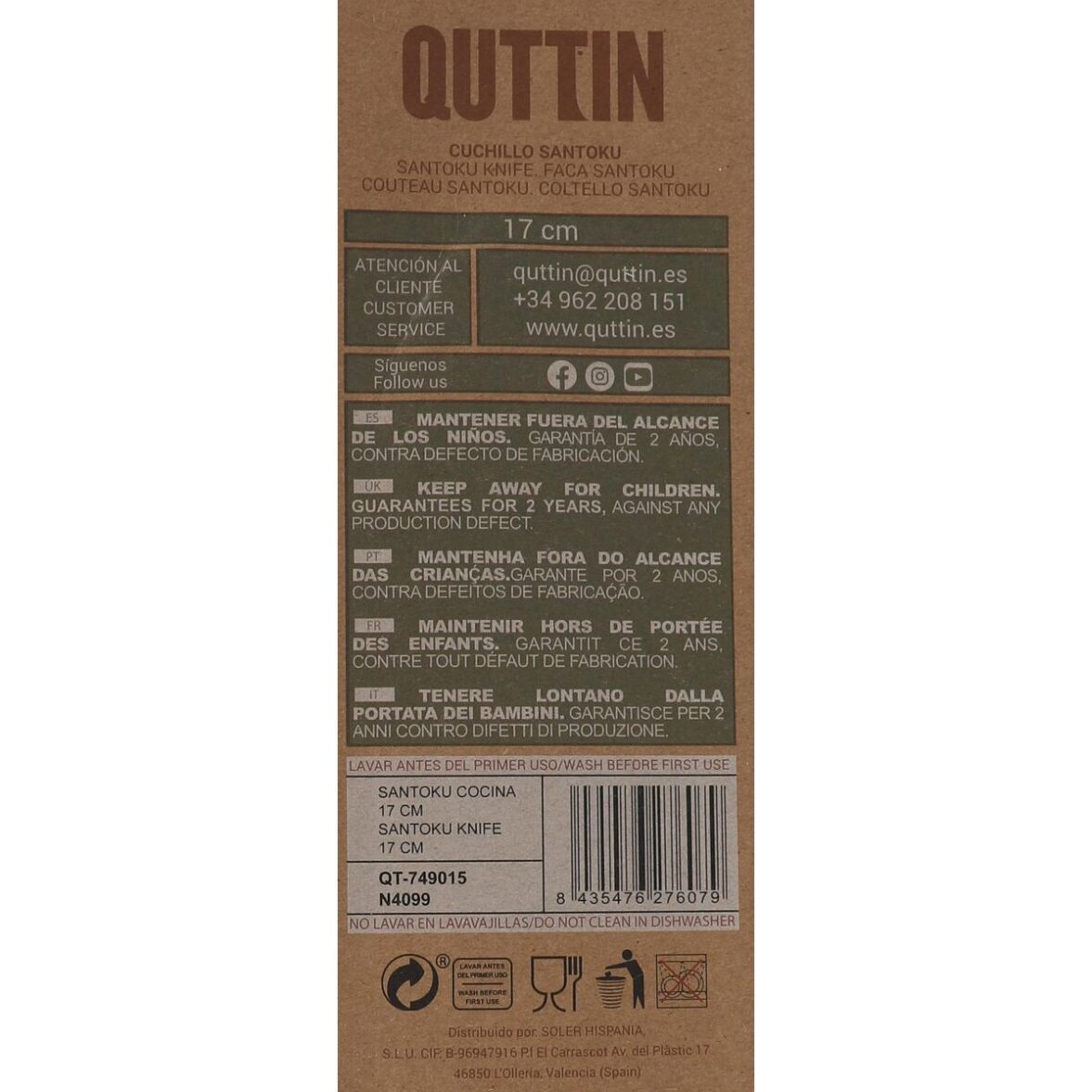 Cuchillo de Cocina Quttin Terra 17 cm (24 Unidades) - Imagen 4