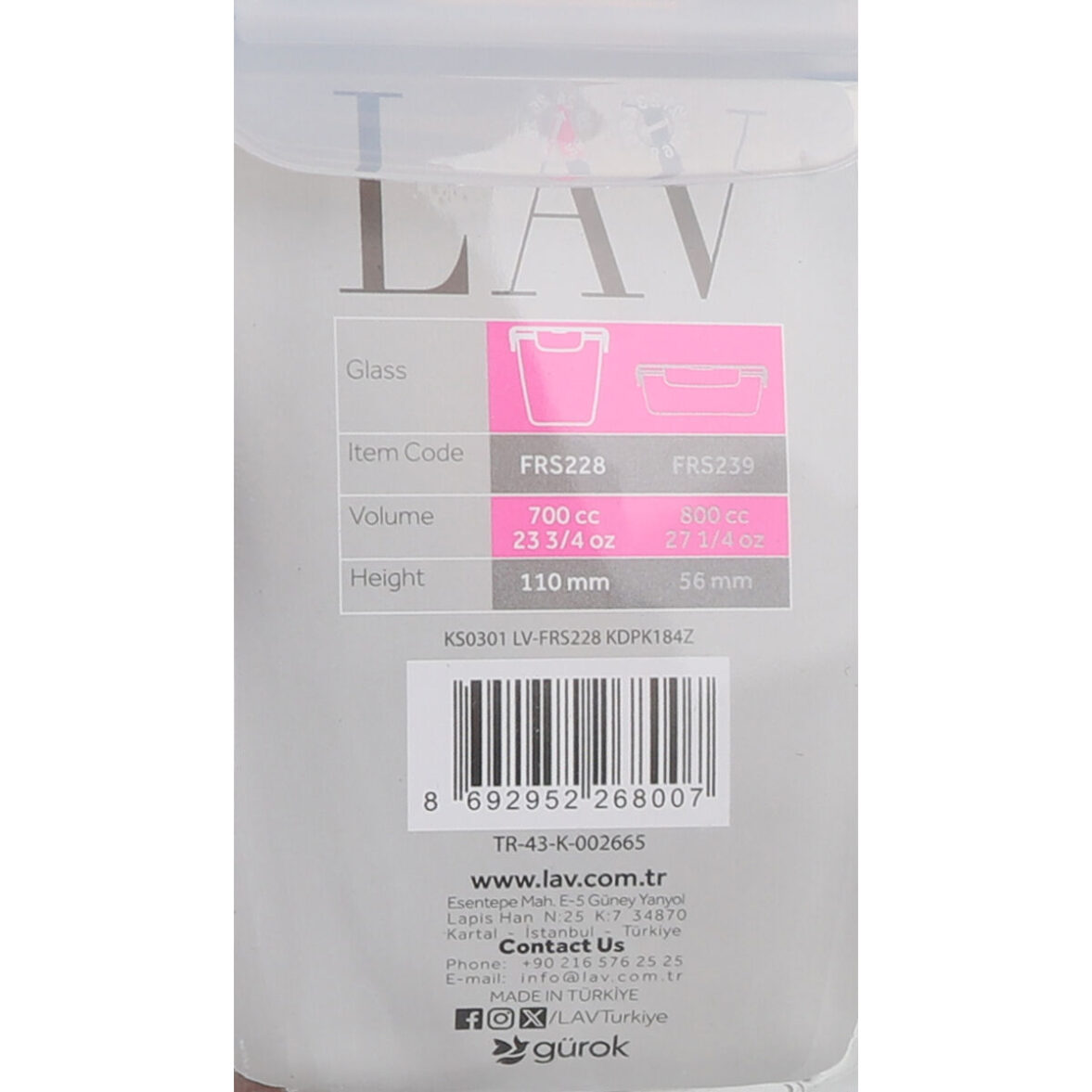 Fiambrera Hermética LAV Azul Transparente 700 ml (8 Unidades) - Imagen 4