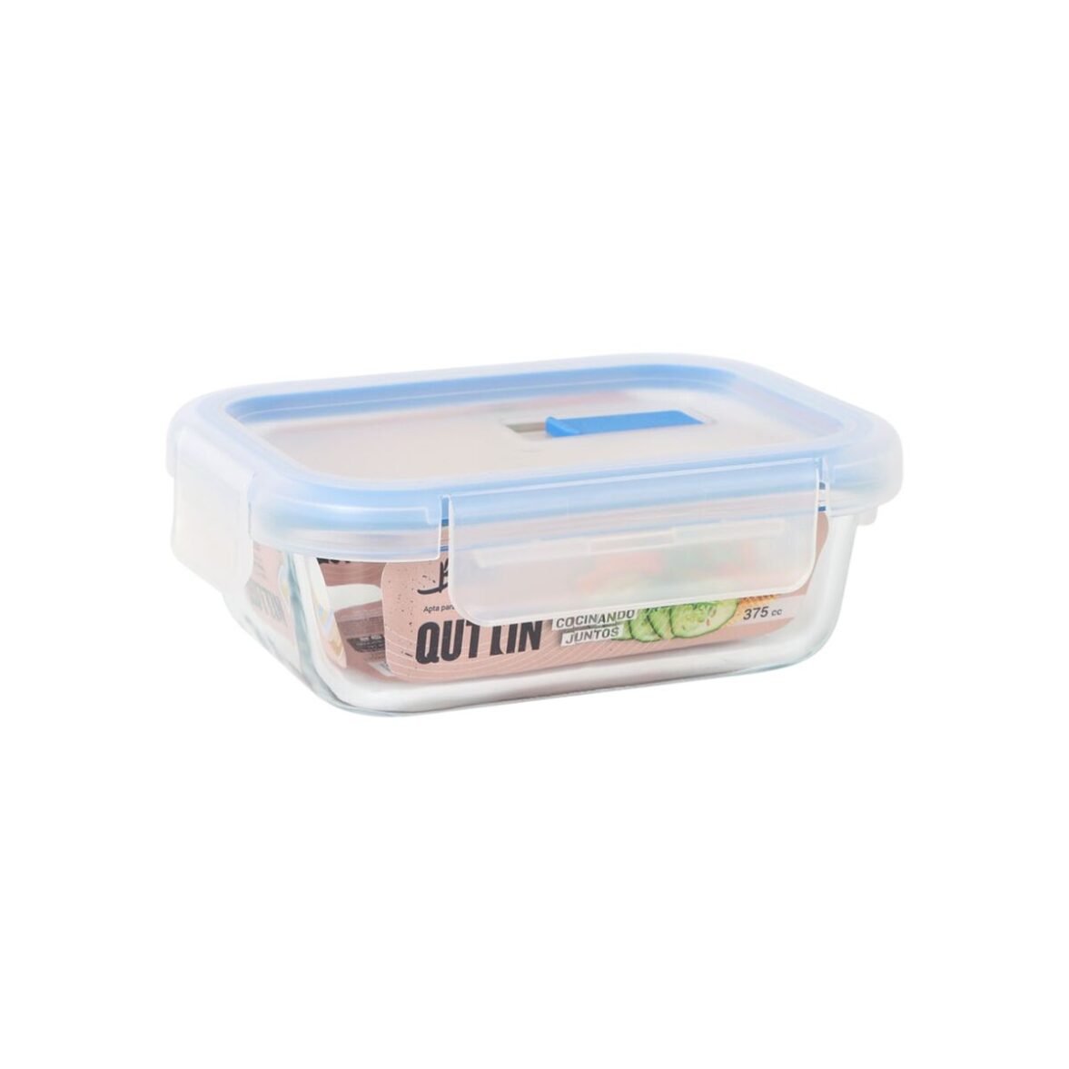 Fiambrera Hermética Quttin Transparente Rectangular 375 ml (12 Unidades) - Imagen 4