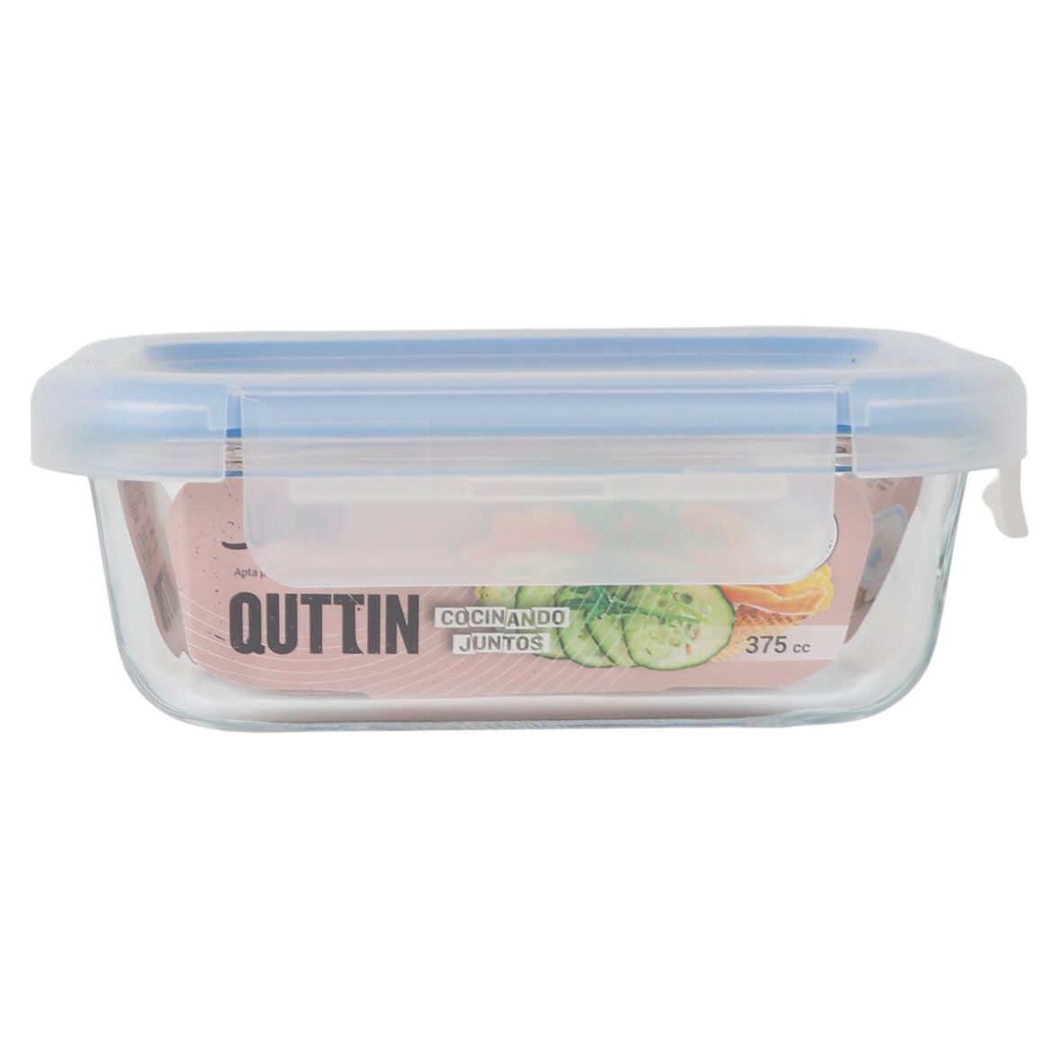 Fiambrera Hermética Quttin Transparente Rectangular 375 ml (12 Unidades) - Imagen 3