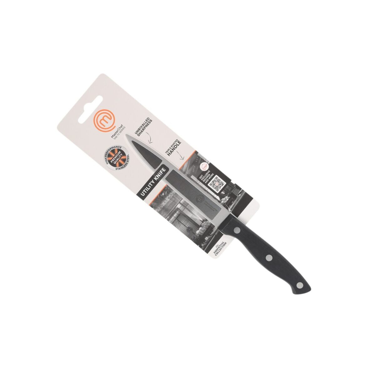 Cuchillo de Cocina MasterChef Negro Plateado 12 cm Multiusos (24 Unidades) - Imagen 4