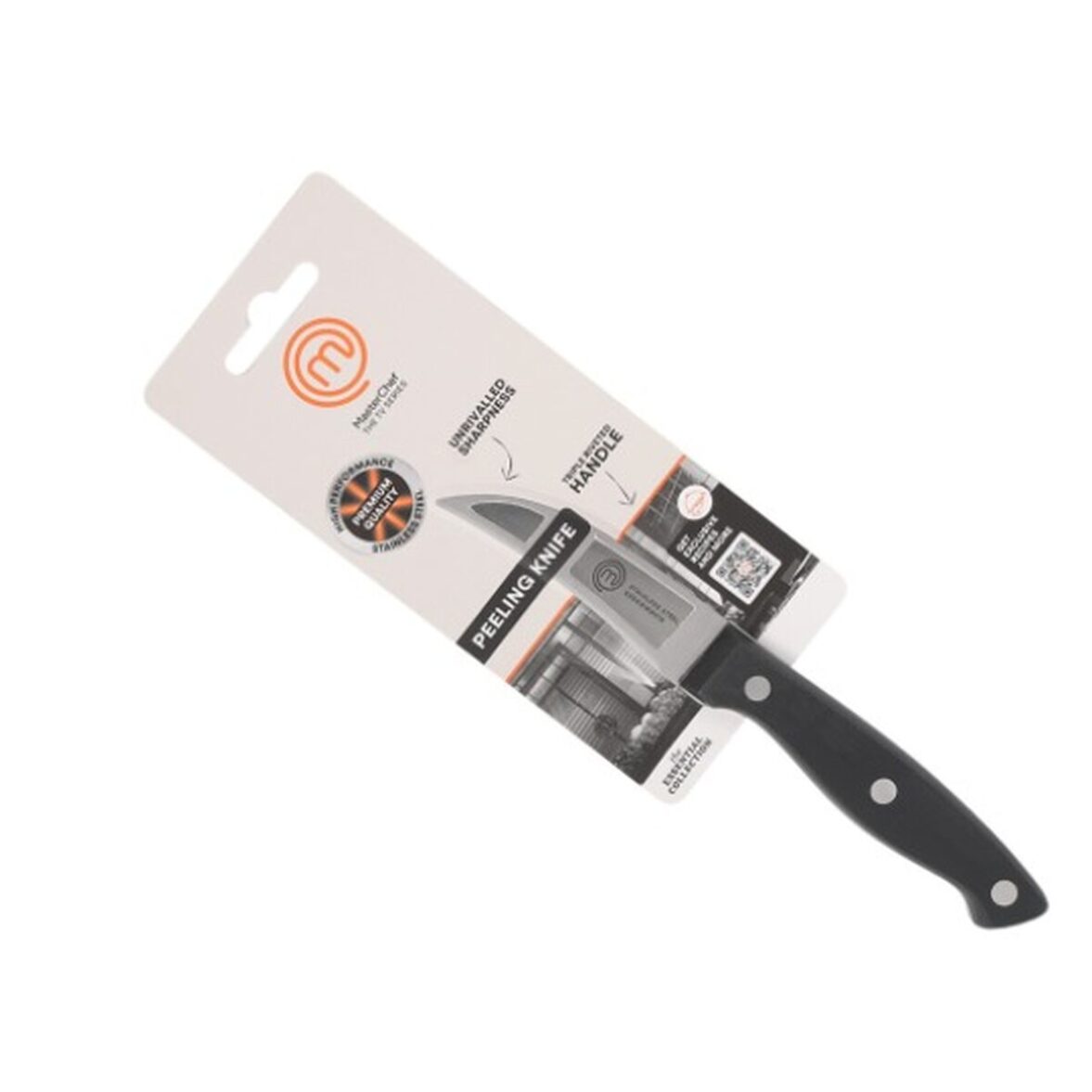 Cuchillo Pelador MasterChef Negro Plateado Acero Inoxidable 7 cm (24 Unidades) - Imagen 3