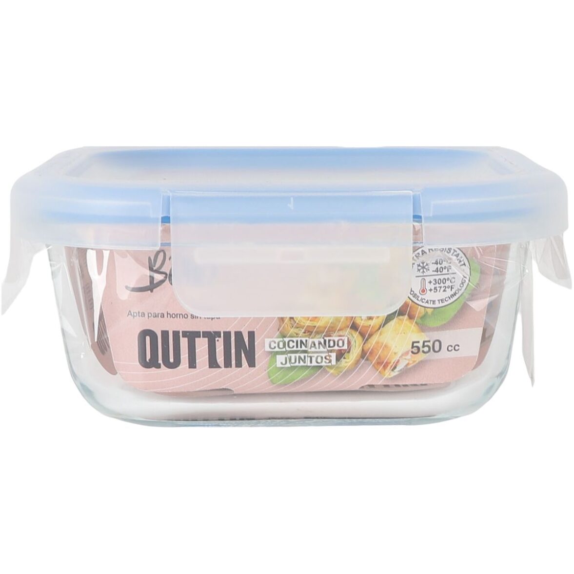 Fiambrera Hermética Quttin Boho Transparente 550 ml (12 Unidades) - Imagen 6