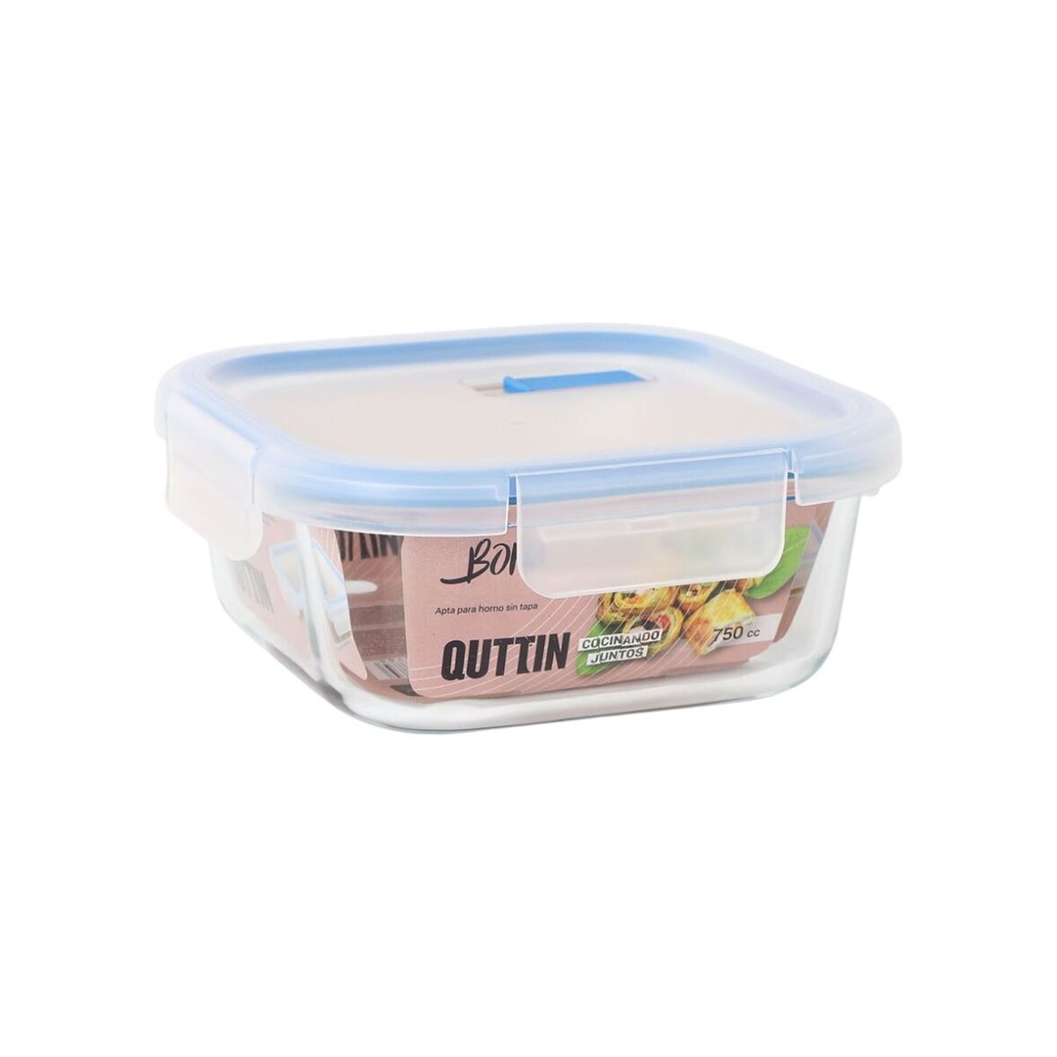 Fiambrera Hermética Quttin Boho Transparente 750 ml (6 Unidades) - Imagen 5