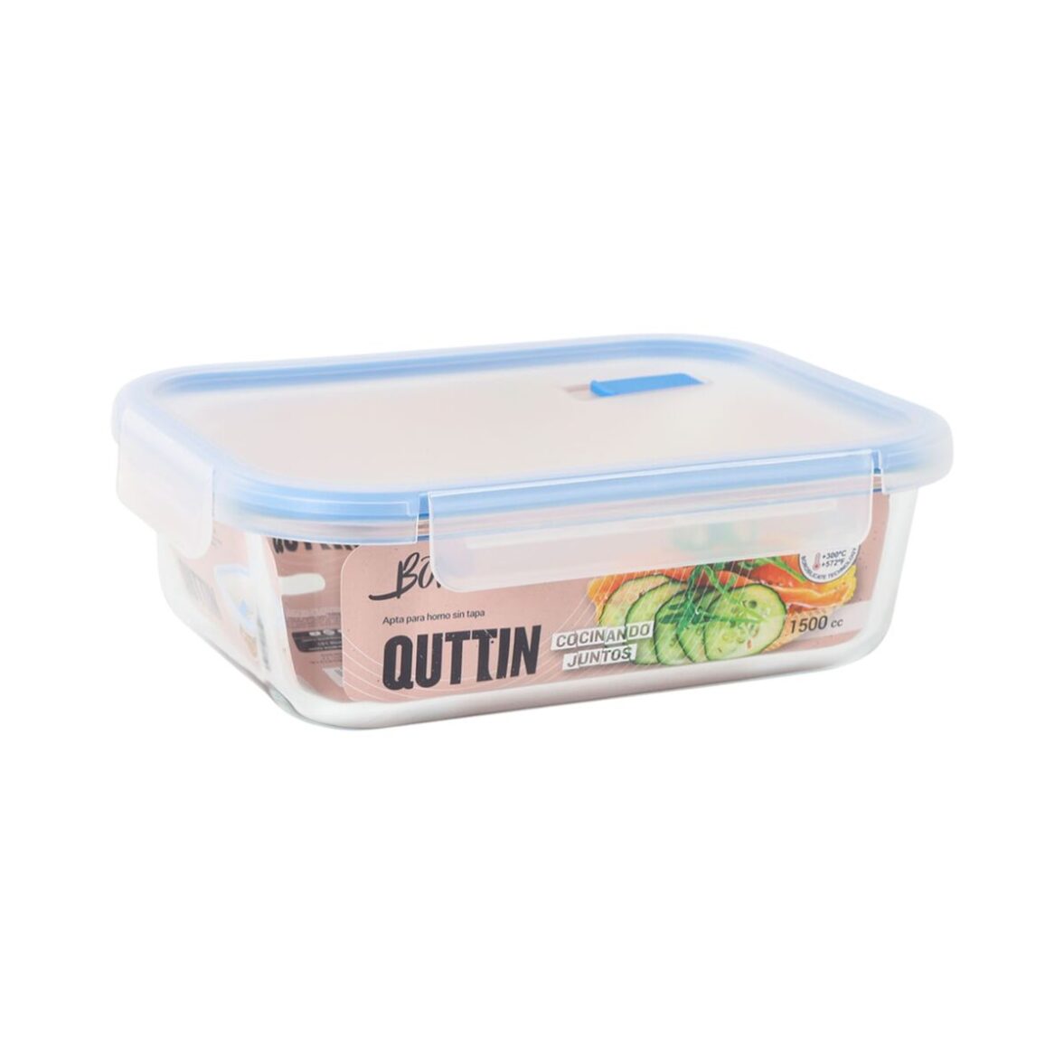 Fiambrera Hermética Quttin Boho Transparente Rectangular 1,5 L (6 Unidades) - Imagen 5