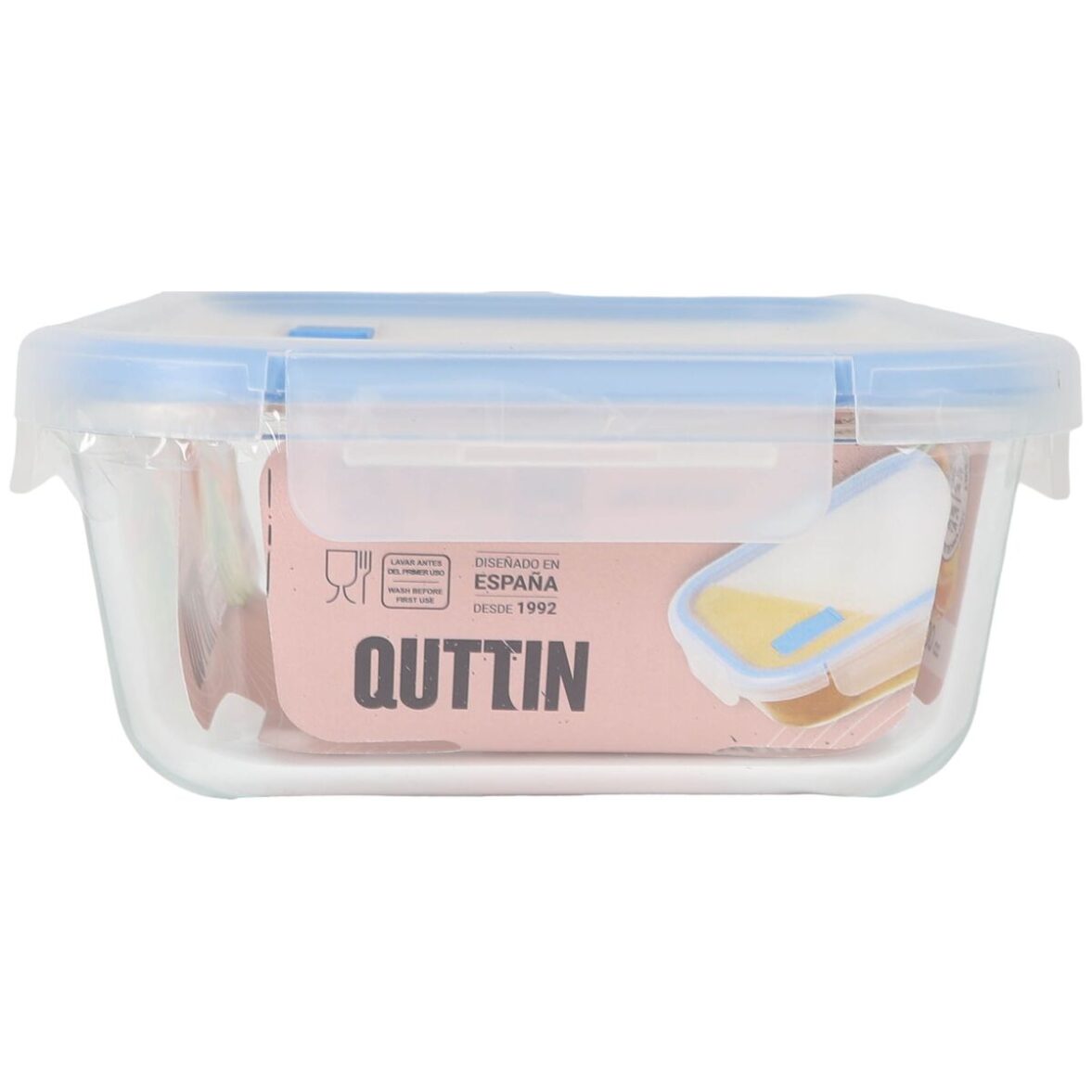 Fiambrera Hermética Quttin Boho Transparente Rectangular 1,5 L (6 Unidades) - Imagen 4