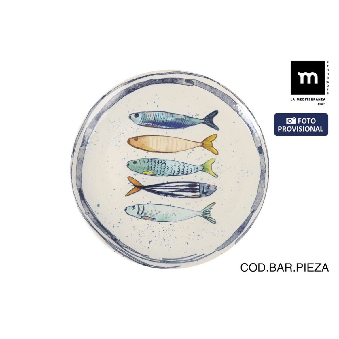 Plato Llano La Mediterránea Peixe Ø 26 cm (6 Unidades) - Imagen 3
