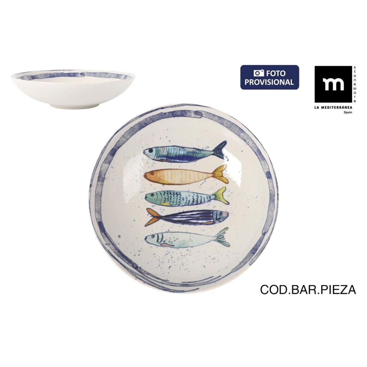 Plato Hondo La Mediterránea Peixe Ø 21 cm (12 Unidades) - Imagen 5