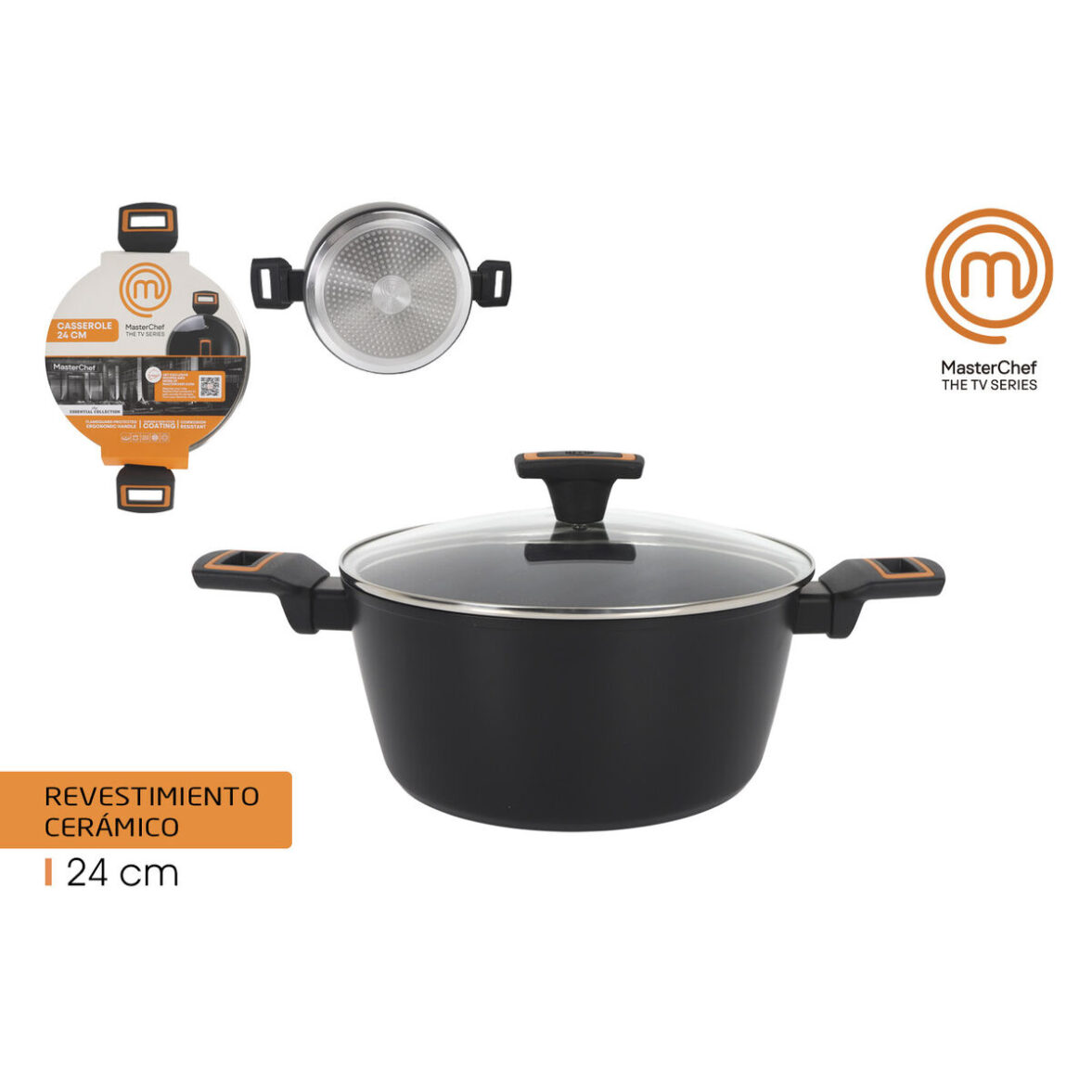 Cacerola Con Tapa MasterChef 24 cm 2,5 mm (4 Unidades) - Imagen 3