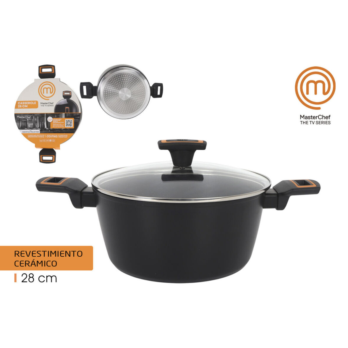Cacerola Con Tapa MasterChef 28 cm 2,5 mm (4 Unidades) - Imagen 3