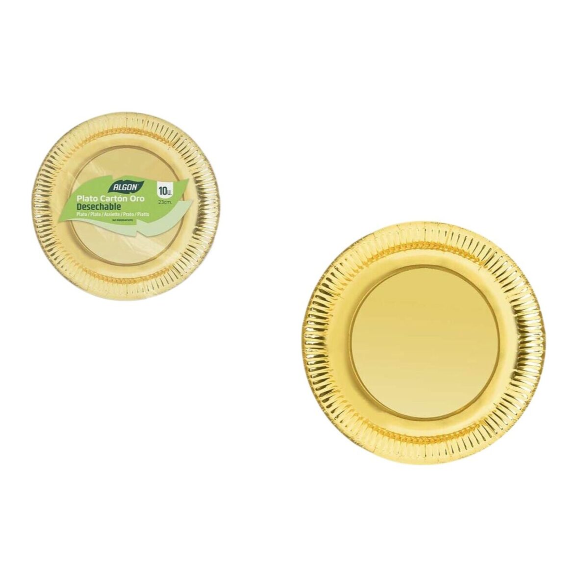 Set de Platos Algon Dorado 23 cm 10 Piezas (18 Unidades) - Imagen 5