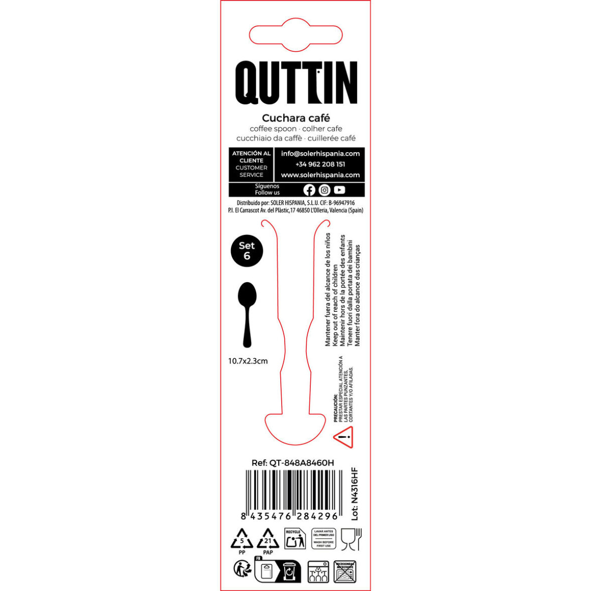 Cuchara de Postre Quttin Antartica 6 Piezas (12 Unidades) - Imagen 5