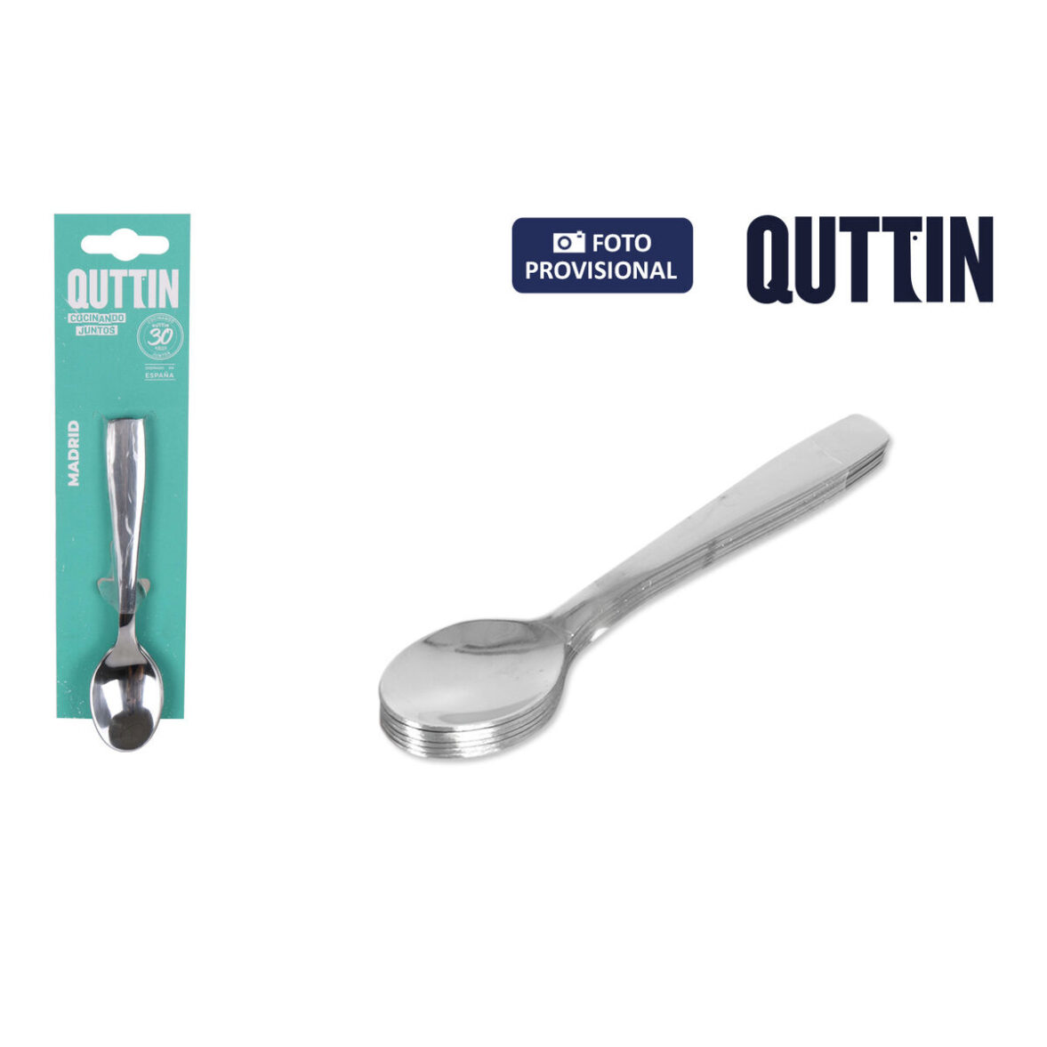 Cuchara de Postre Quttin Madrid 13 x 2,7 x 1 cm 6 Piezas (12 Unidades) - Imagen 3
