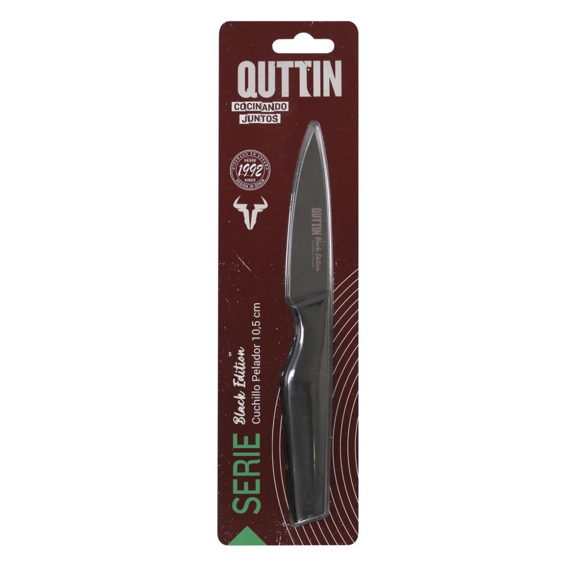 Cuchillo Pelador Quttin Black Acero Inoxidable 9 cm (12 Unidades) - Imagen 4