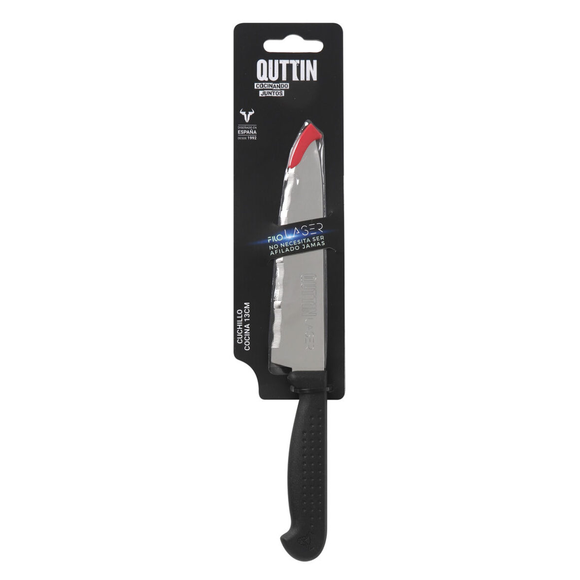 Cuchillo de Cocina Quttin Laser Negro Plateado 28 x 6 x 1,3 cm (36 Unidades) - Imagen 3