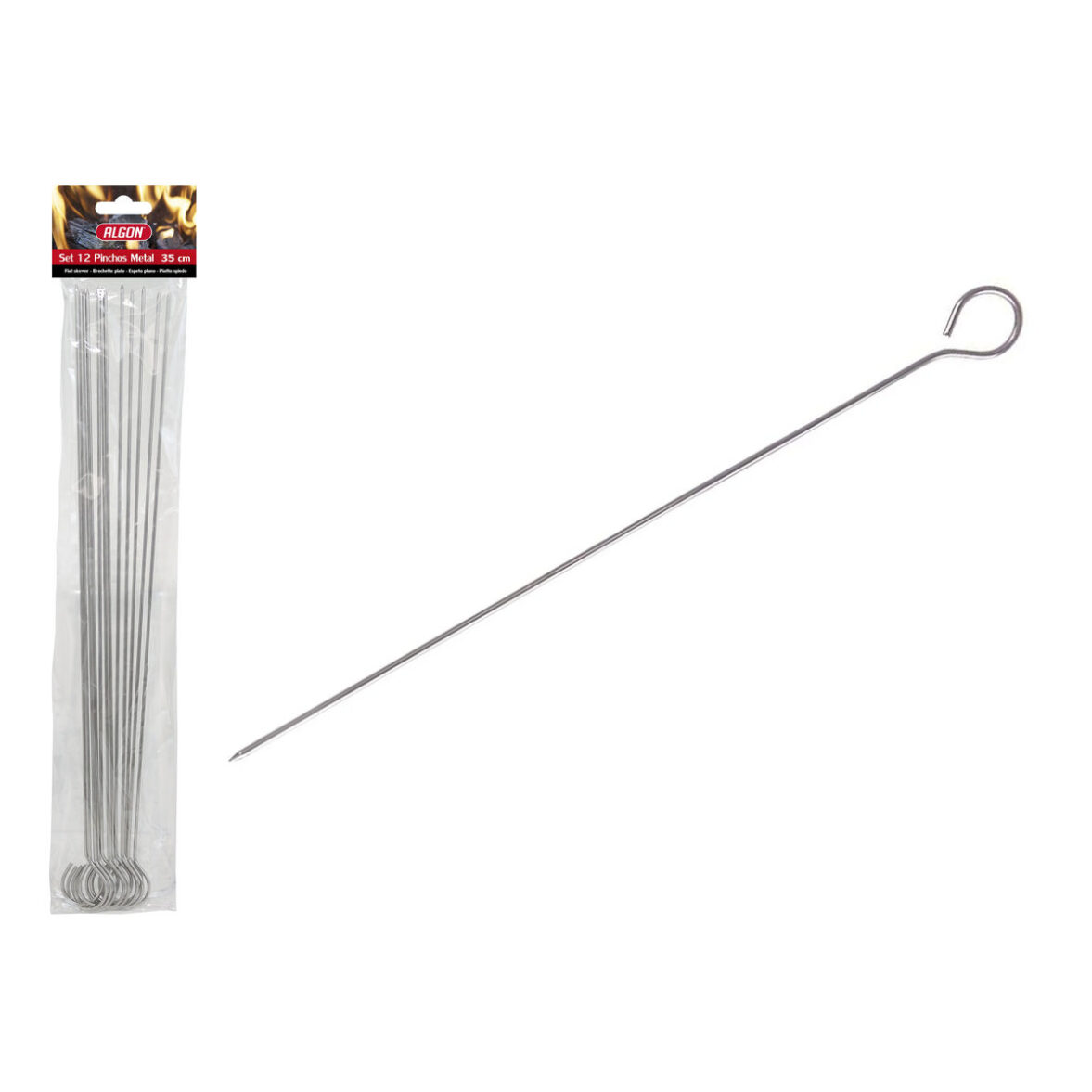 Set de Pinchos para Barbacoa Algon Metal 35 cm 12 Piezas (24 Unidades) - Imagen 3