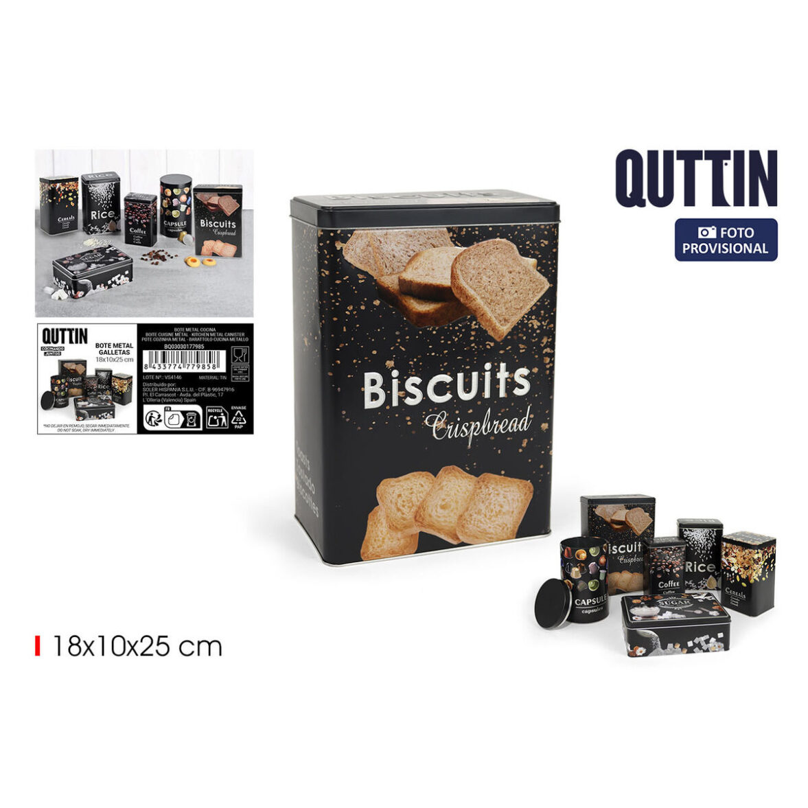Bote Metálico Quttin BISCUITS (12 Unidades) - Imagen 3