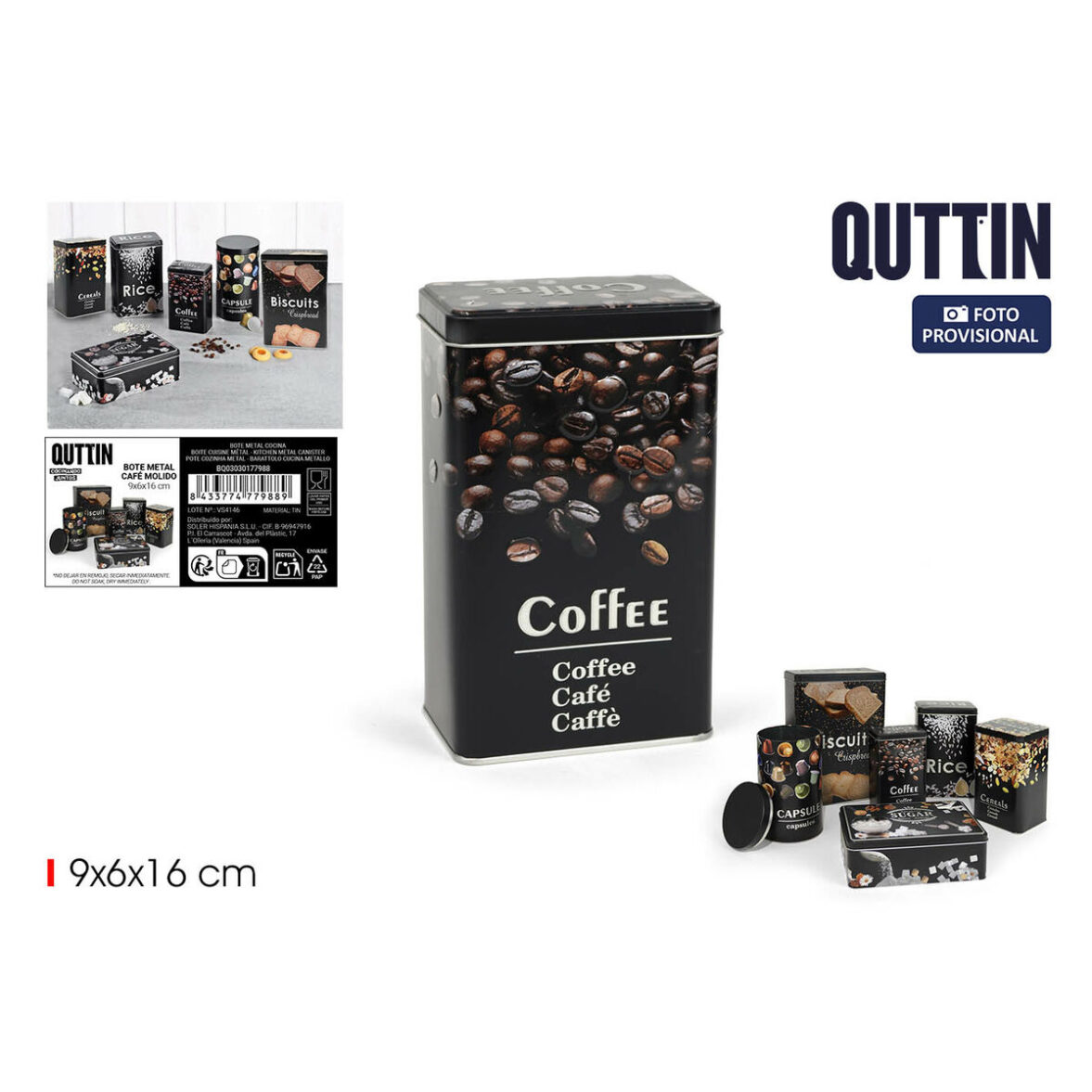 Bote Metálico Quttin COFFEE (12 Unidades) - Imagen 5
