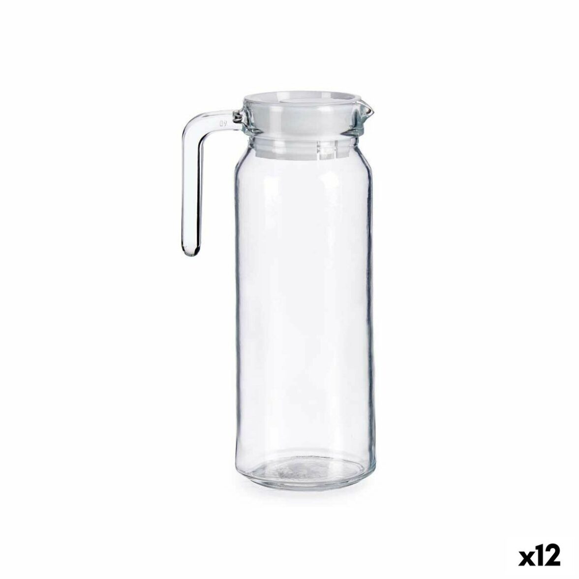 Jarra con Tapa y Dosificador Blanco Transparente Plástico 1 L (12 Unidades)