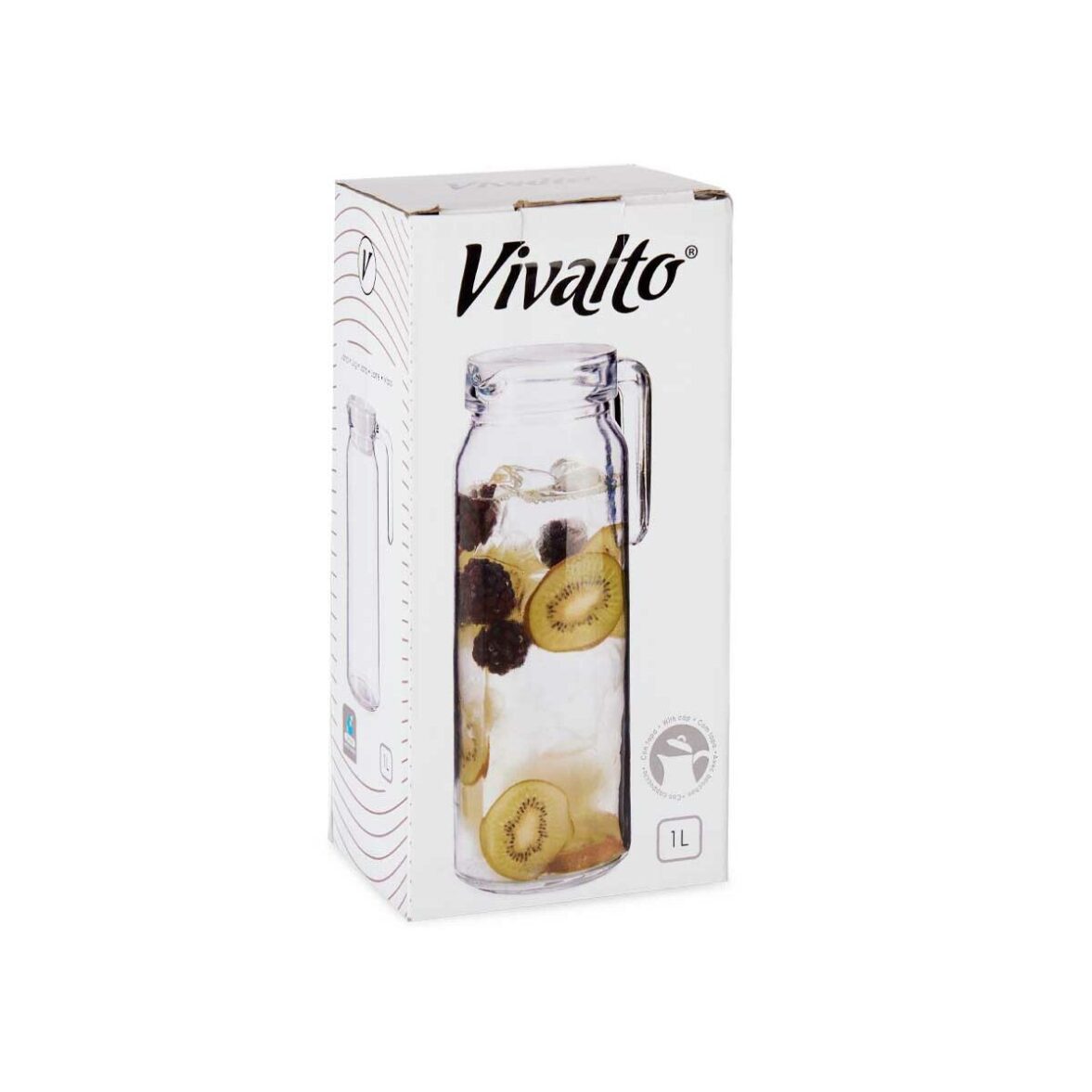 Jarra con Tapa y Dosificador Blanco Transparente Plástico 1 L (12 Unidades) - Imagen 3