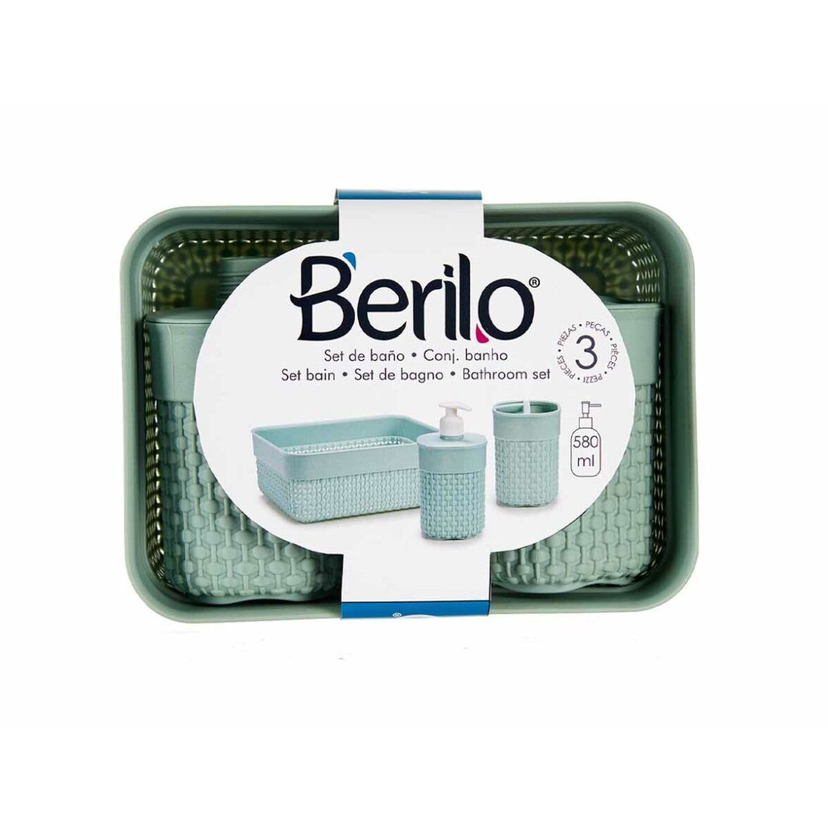 Set de Baño Berilo PP-107-3 Verde Plástico (12 Unidades) - Imagen 5