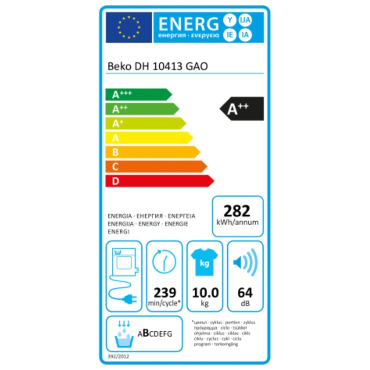 Secadora de condensación BEKO DH10413GAO 10 kg Blanco - Imagen 3