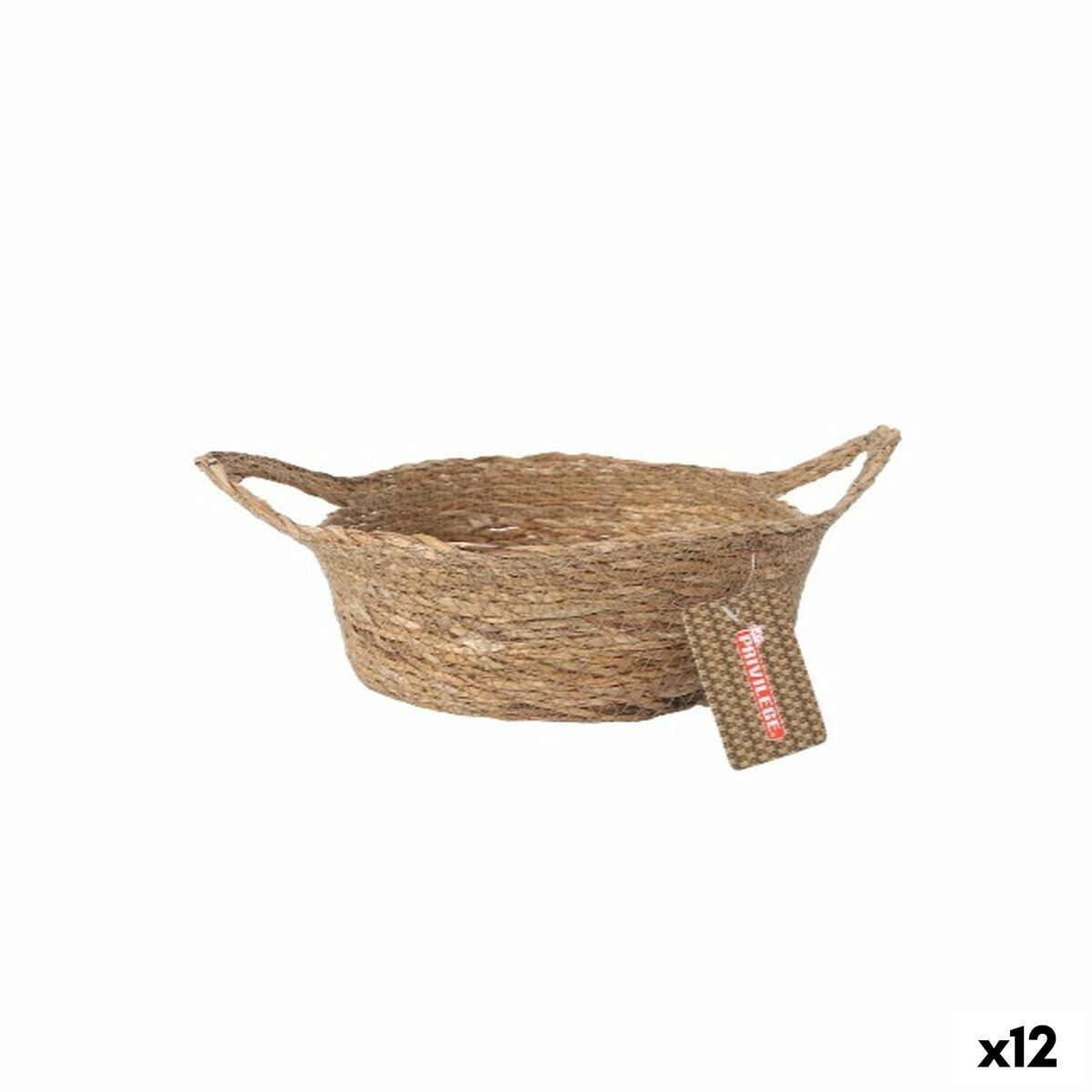 Cesta Multiusos Privilege   Marrón Mimbre ø 22 x 8 cm (12 Unidades)